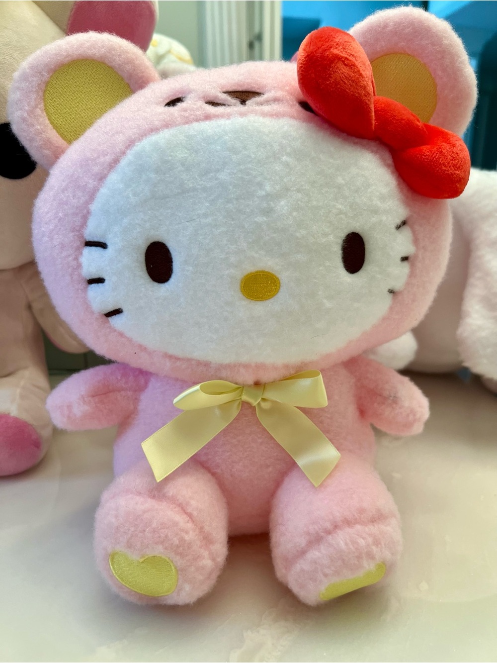 Hello Kitty Plush in Wool Boa Costume